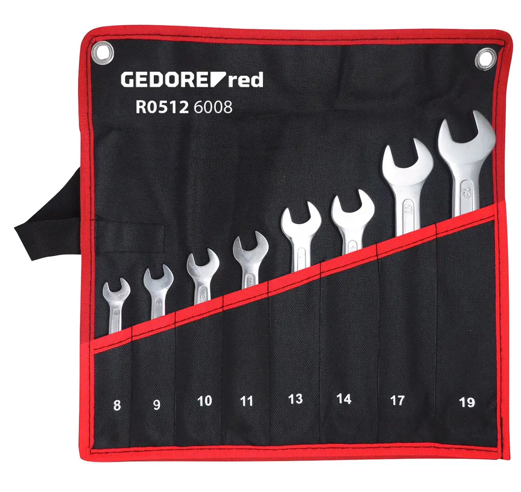 Gedore Set of 8 Short Double Open Ended Wrench, 6 - 22mm - GD 3301081 Gedore