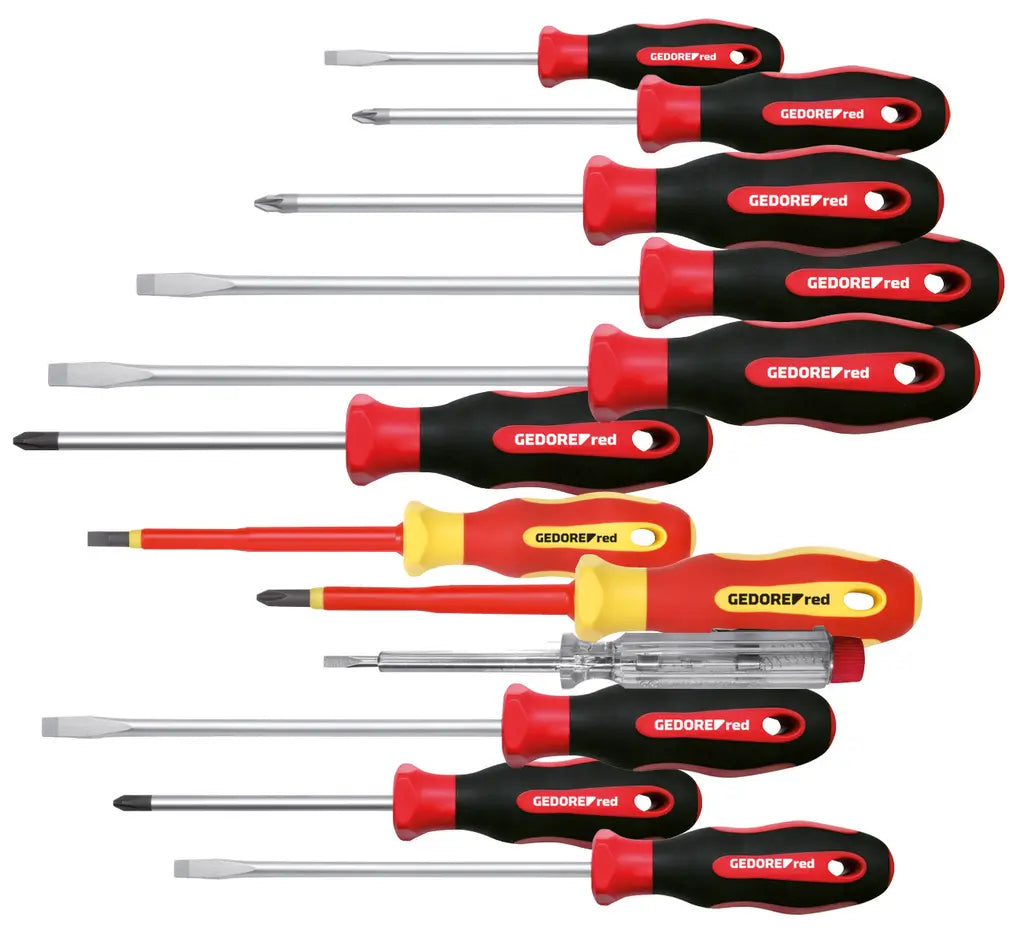 Gedore Set of 12 2C Screwdriver, PH, PZ, SL - GD 3301273 Gedore