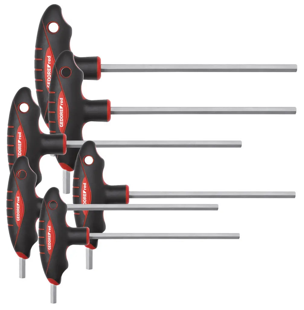 Gedore Set of 6 2C T-Handle Hexagon Screwdriver, 2.5 - 8mm - GD 3301281 Gedore
