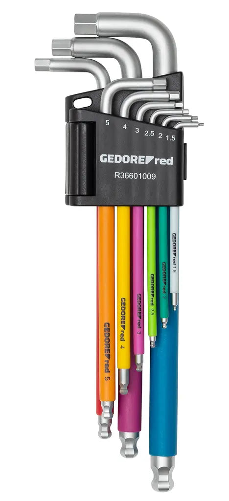 Gedore Set of 9 Hexagon Long Offset Screwdriver, 1.5 - 10mm - GD 3301332 Gedore