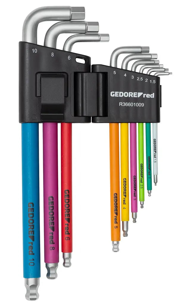 Gedore Set of 9 Hexagon Long Offset Screwdriver, 1.5 - 10mm - GD 3301332 Gedore