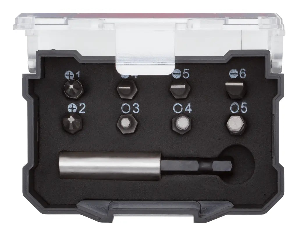 Gedore Set of 9 1/4 in Bit Box, PH+SL+6-Edge+Bit Holder - GD 3301346 Gedore