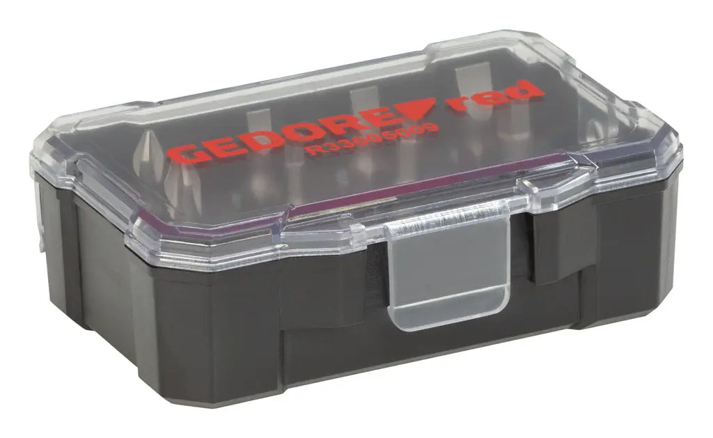 Gedore Set of 9 1/4 in Bit Box, PH+SL+6-Edge+Bit Holder - GD 3301346 Gedore