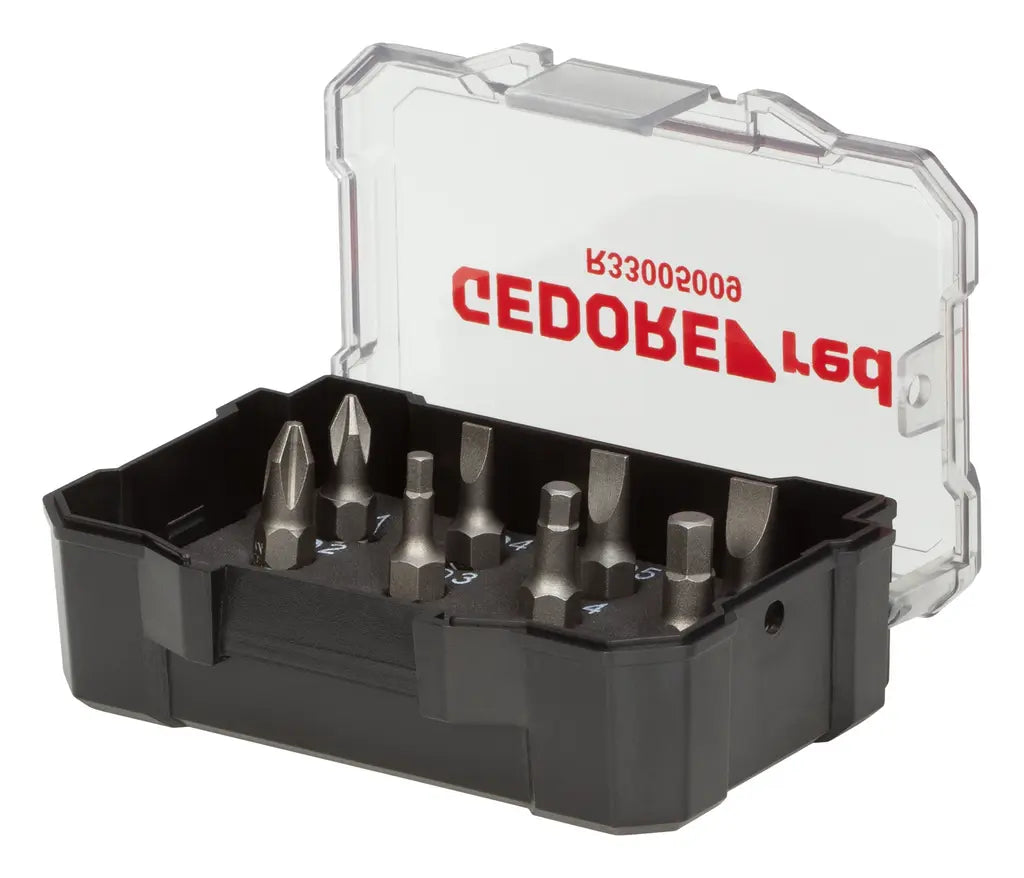 Gedore Set of 9 1/4 in Bit Box, PH+SL+6-Edge+Bit Holder - GD 3301346 Gedore