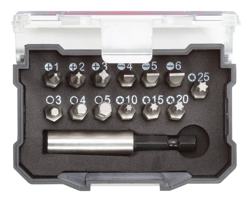 Gedore Set of 14 1/4 in Bit Box, PH+SL+TX+6-Edge+Bit Holder - GD 3301347 Gedore