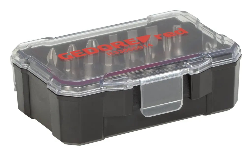 Gedore Set of 14 1/4 in Bit Box, PH+SL+TX+6-Edge+Bit Holder - GD 3301347 Gedore