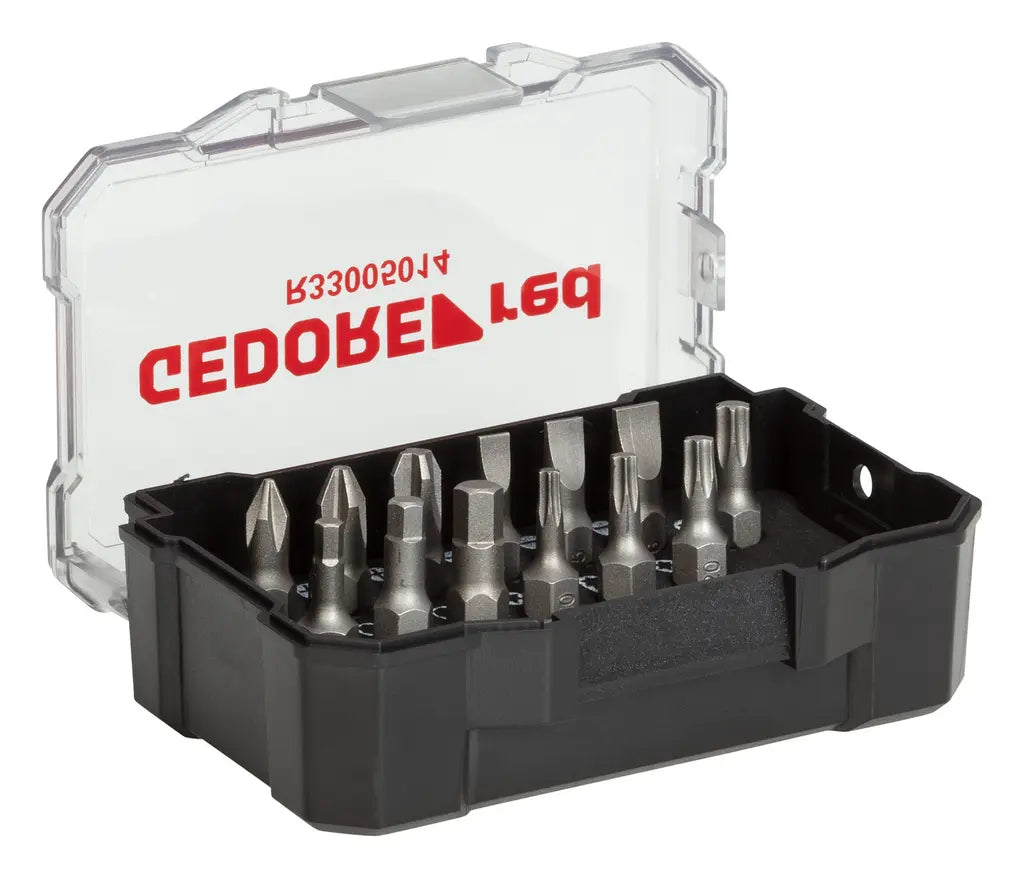 Gedore Set of 14 1/4 in Bit Box, PH+SL+TX+6-Edge+Bit Holder - GD 3301347 Gedore