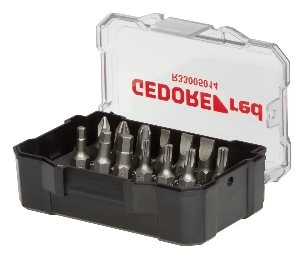 Gedore Set of 14 1/4 in Bit Box, PH+SL+TX+6-Edge+Bit Holder - GD 3301347 Gedore