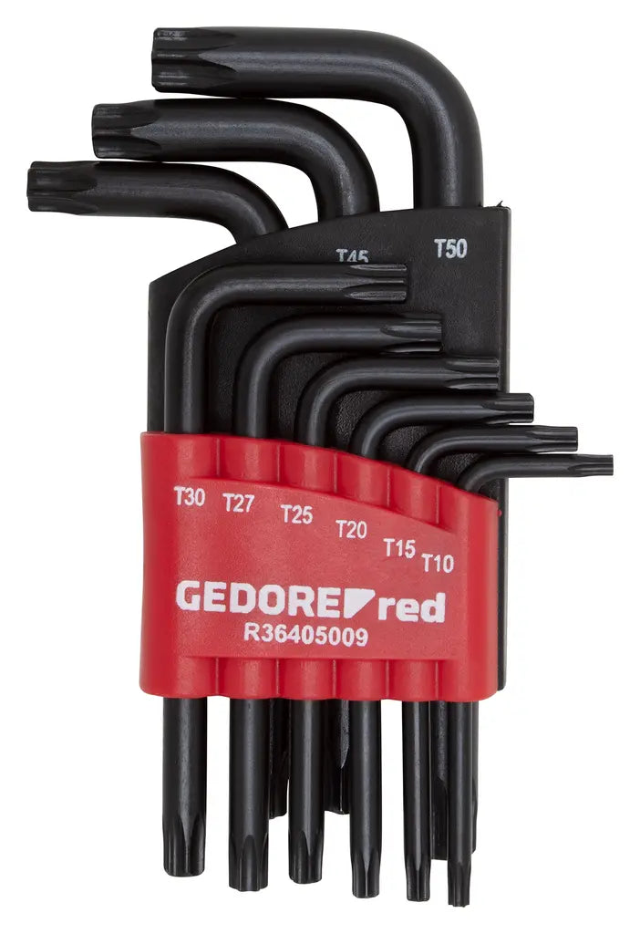 Gedore Set of 9 Torx Short Offset Screwdriver, T10 - 50 - GD 3301354 Gedore