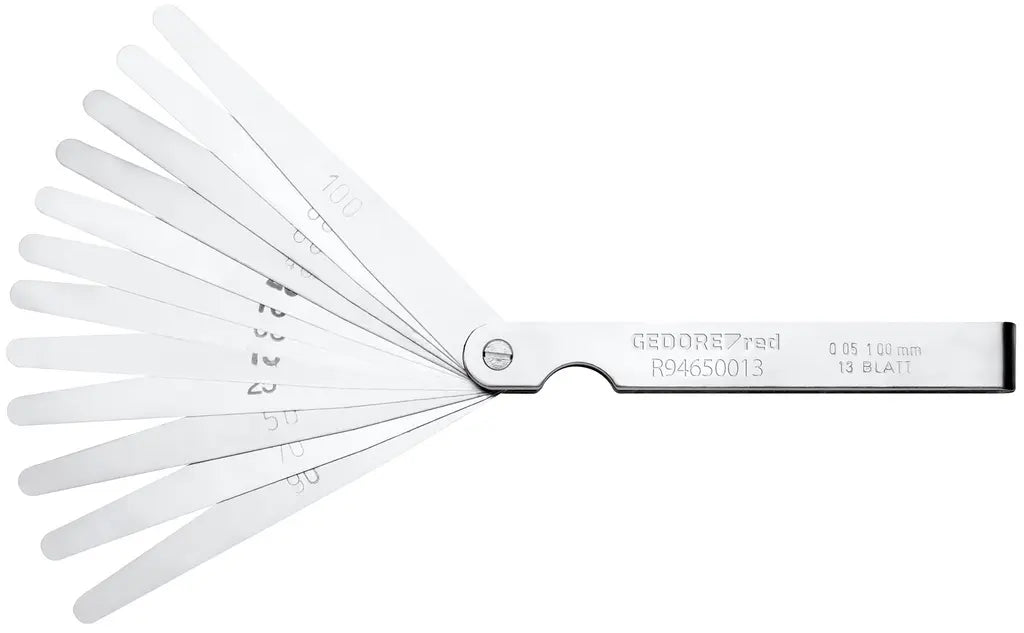 Gedore Set of 13 Feeler Gauge, Compartments 5-100/100 - GD 3301431 Gedore