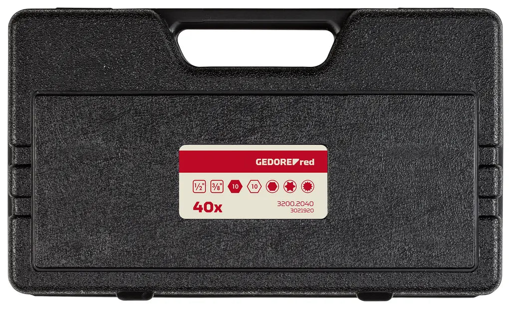 Gedore Set of 40 Bits, 10mm, TX+XZN+6-Edge - GD 3301572 Gedore