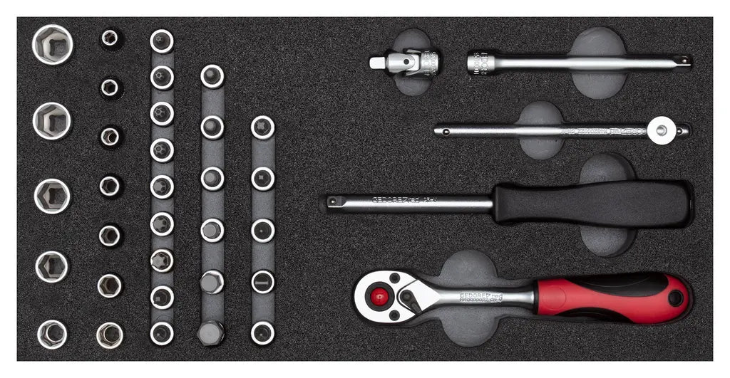Gedore Set of 37 1/4 in Socket Wrench with 2/6 CT Module - GD 3301705 Gedore