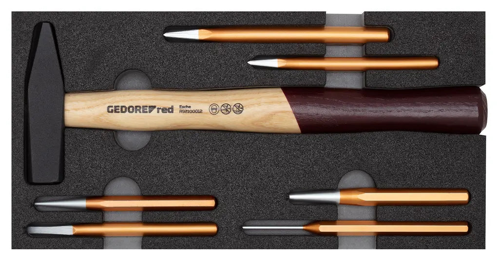 Gedore Set of 7 Hammer and Chisel with 2/6 CT Module - GD 3301718 Gedore
