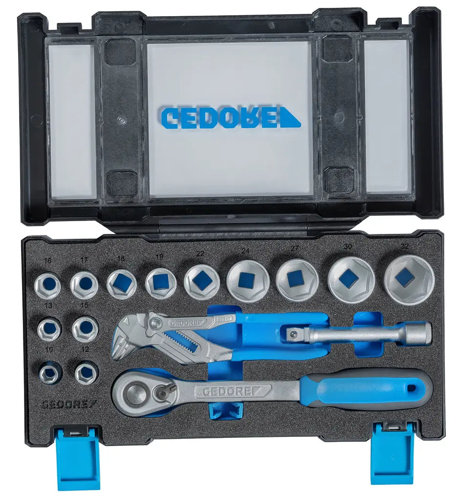 Gedore Set of 18 Socket Wrench with Plier Wrench - GD 3416321 Gedore