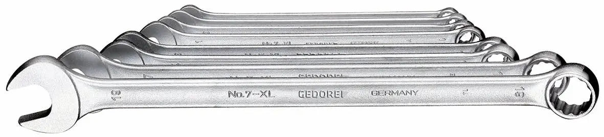 Gedore 7 XL-080 Combination Wrench set, extra long, 8 pcs 8-19 mm 6104880 Gedore