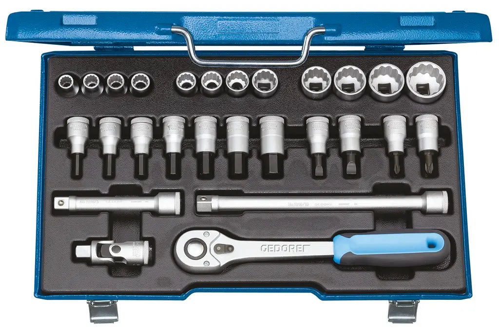 Gedore Set of 27 1/2 in UD Profile Socket Wrench, 10 - 30mm - GD 6140090 Gedore