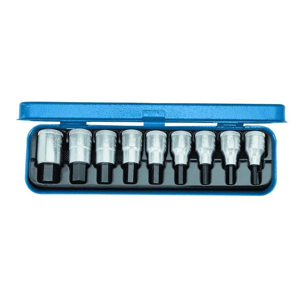 Gedore 6156410 (Series IN19 PA) Screwdriver bit socket set 1/2" 9 pcs in-hex INCH Gedore