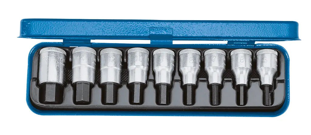Gedore Set of 9 1/2 in Internal Hexagon Screwdriver, 5 - 17mm - GD 6156250 Gedore