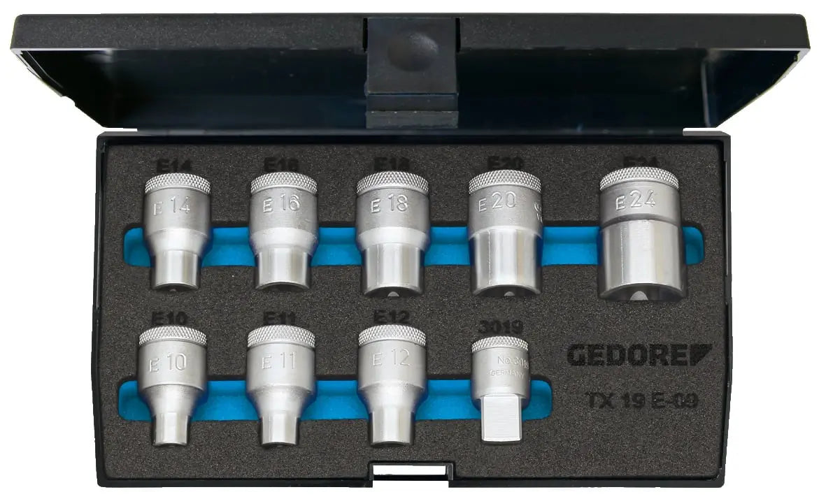 Gedore TX 19 E09 Socket wrench set 1/2" 9 pieces - 6265970 Gedore