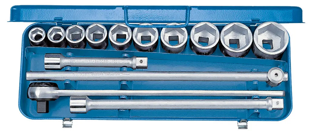 Gedore Set of 14 3/4 in Hexagon Socket Wrench with Fine Tooth Ratchet, 22 - 50mm - GD 6280180 Gedore