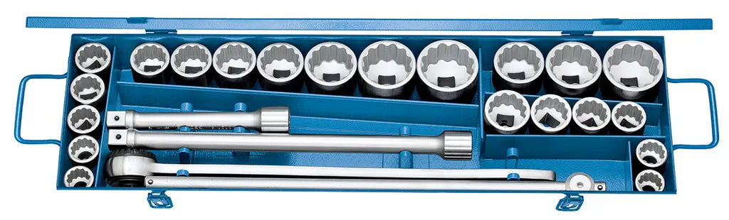 Gedore Set of 25 3/4 in UD Profile Socket Wrench, 22 - 50mm, 7/8 - 2 in - GD 6281310 Gedore