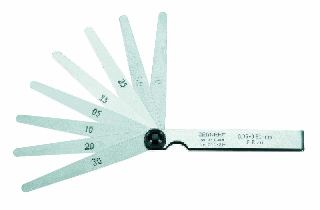 Gedore 702 88 M Feeler gauge set, fan pattern 0.03-0.10 mm 6547600 Gedore