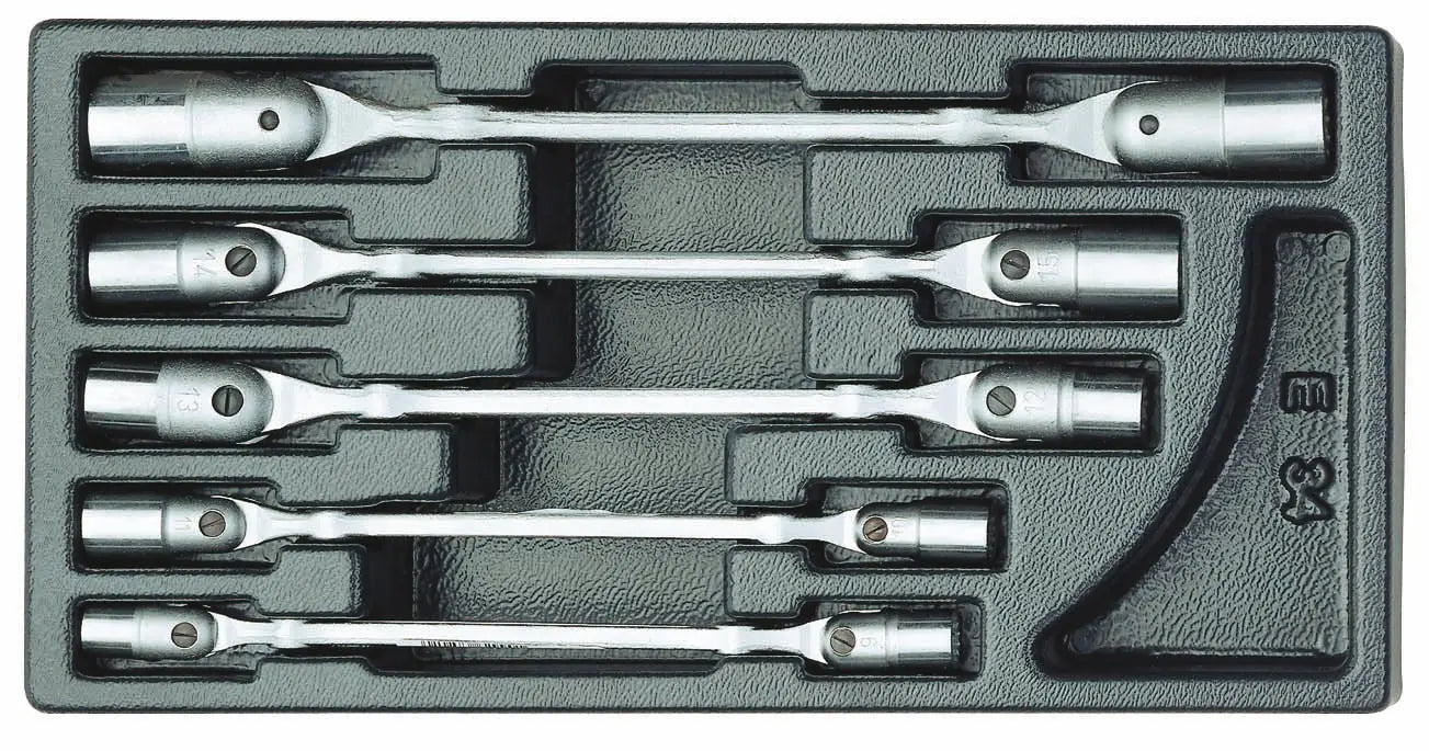 Gedore 1500 ES-34 Swivel head wrench set in 1/3 ES tool module 6605070 Gedore