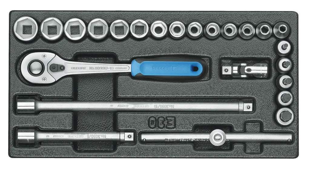 Gedore Set of 24 3/8 in Socket Wrench Assortment with 1/3 ES Module - GD 6626070 Gedore