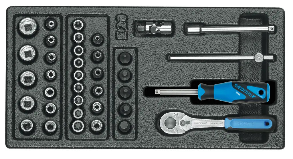 Gedore Set of 38 1/4 in Socket Wrench Assortment with 1/3 ES Module - GD 6626230 Gedore