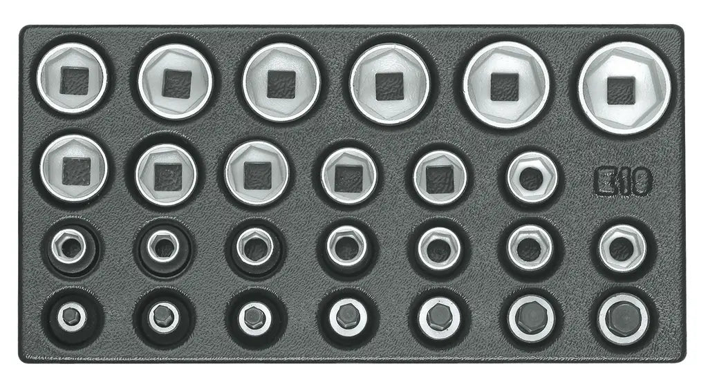 Gedore Set of 26 1/2 in 6-Point Socket Wrench Insert with 1/3 ES Module - GD 6626580 Gedore