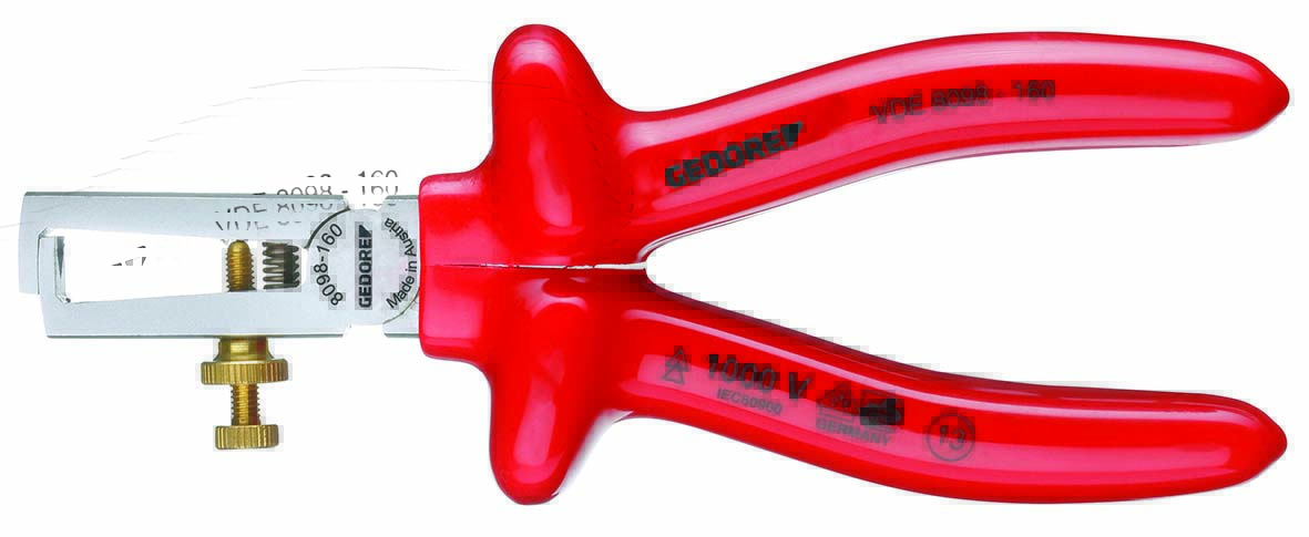 Gedore VDE 8098-160 VDE Stripping pliers with VDE dipped insulation 160 mm 6708980 Gedore
