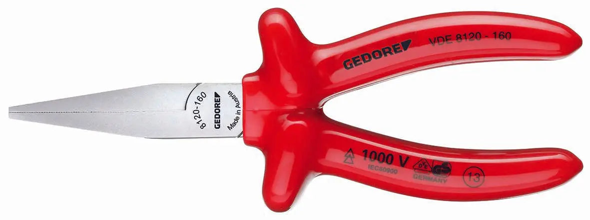 Gedore VDE 8120-160 VDE Flat nose pliers with VDE dipped insulation 6715330 Gedore