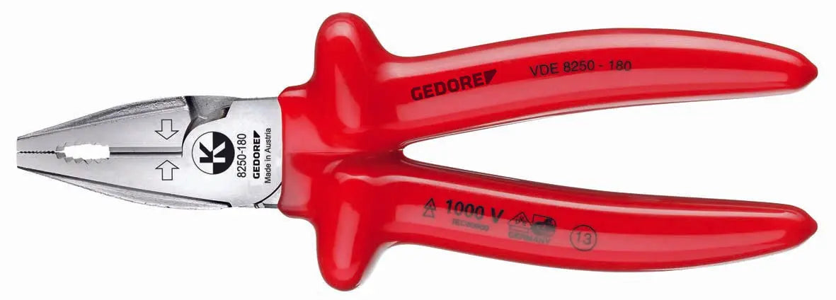 Gedore VDE 8250-180 VDE Heavy duty combination pliers with VDE dipped insulation 180 mm 6720090 Gedore