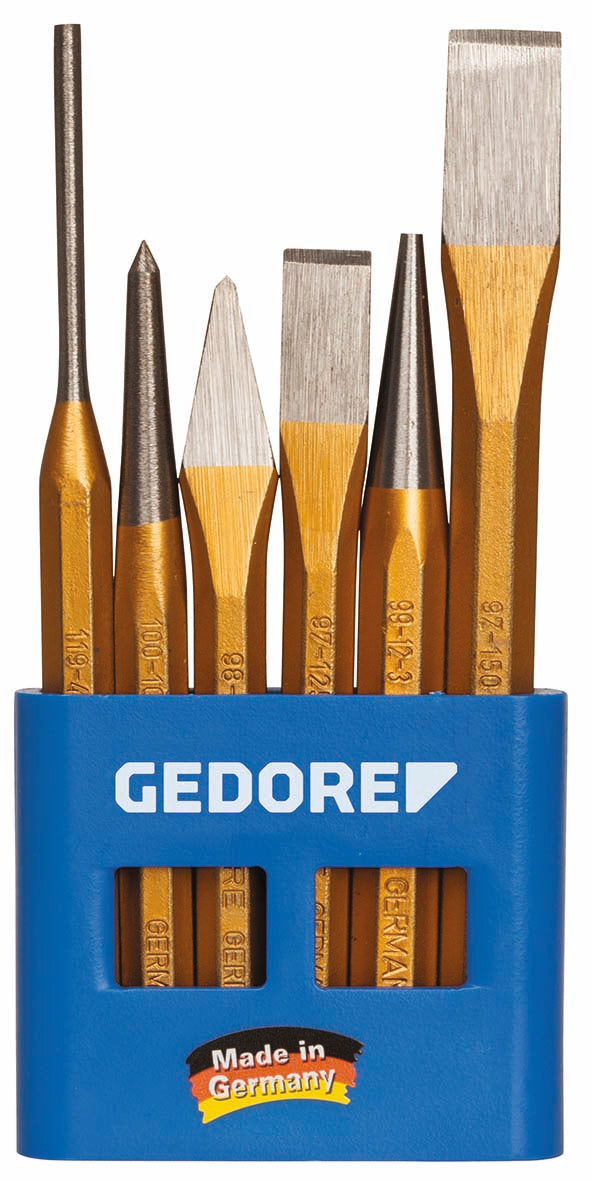 Gedore 106 Chisel and punch set 6 pcs in plastic holder 8725200