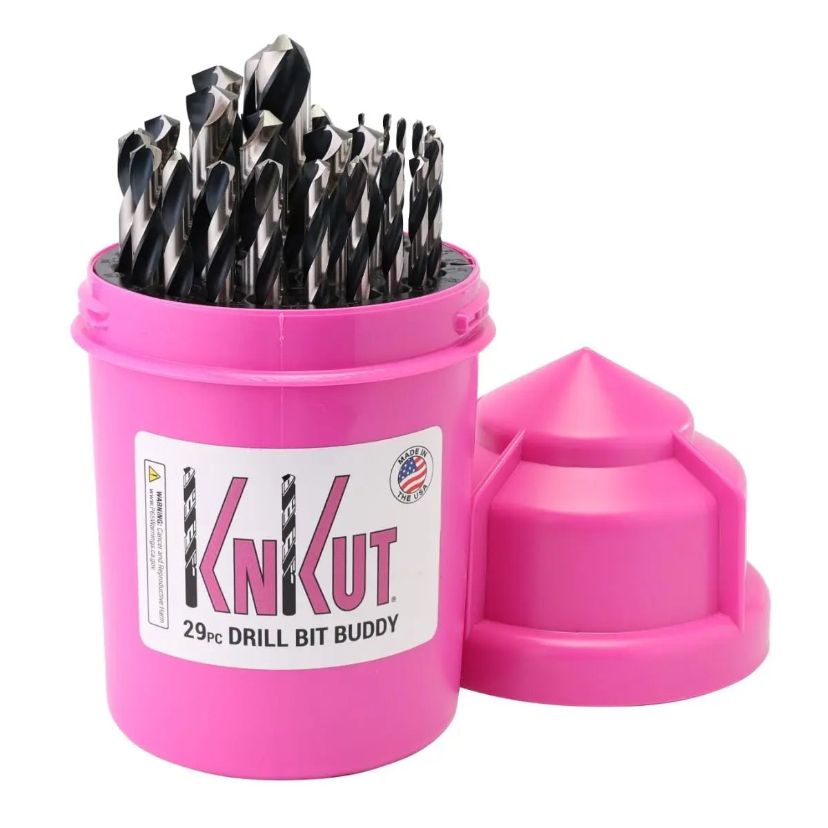KnKut Set of 29 Pink Buddy Jobber Length Drill Bit, 1/16 in - 1/2 in by 64ths - 29KK5DB-PK KnKut