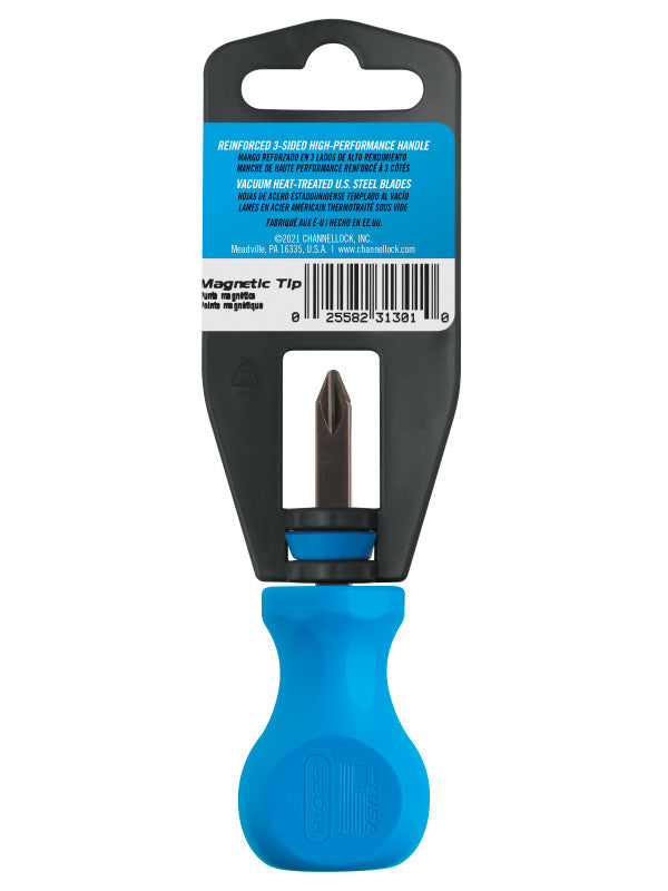 Channellock Magnetic Tip Stubby Professional Phillips Screwdriver, PH2 x 1.5 in - CL P201H