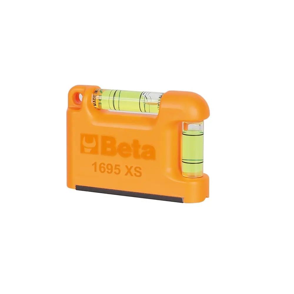 Beta Tools (Article# 1695XS) Pocket Spirit Level with Magnetic V-Shaped Base, Profiled Aluminum, 2 Unbreakable Vials Accuracy: 1mm/m - BT 16950250 Beta Tools