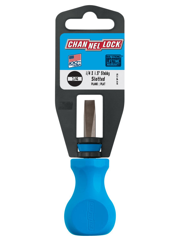 Channellock Stubby Professional Slotted Screwdriver, 1/4 x 1.5 in - CL S141H