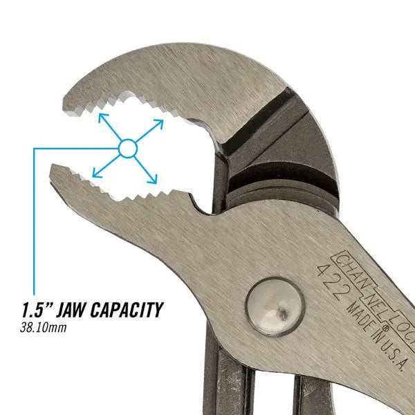 Channellock V-Jaw Tongue and Groove Plier, 9.5 in - CL 422 Channellock