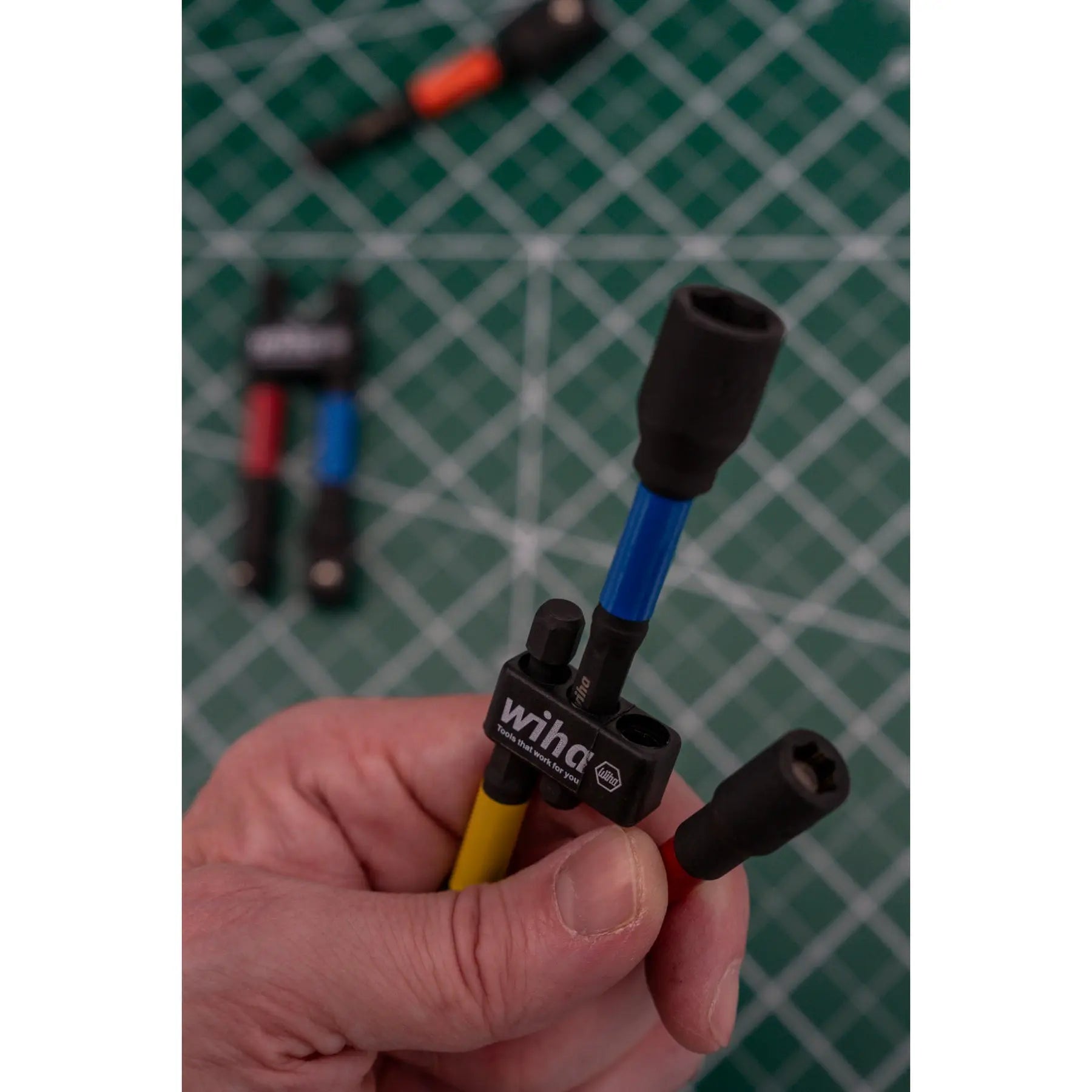 Wiha Set of 3 Color Coded SAE Magnetic Nut Setters, 3 in - WI 70489 Wiha