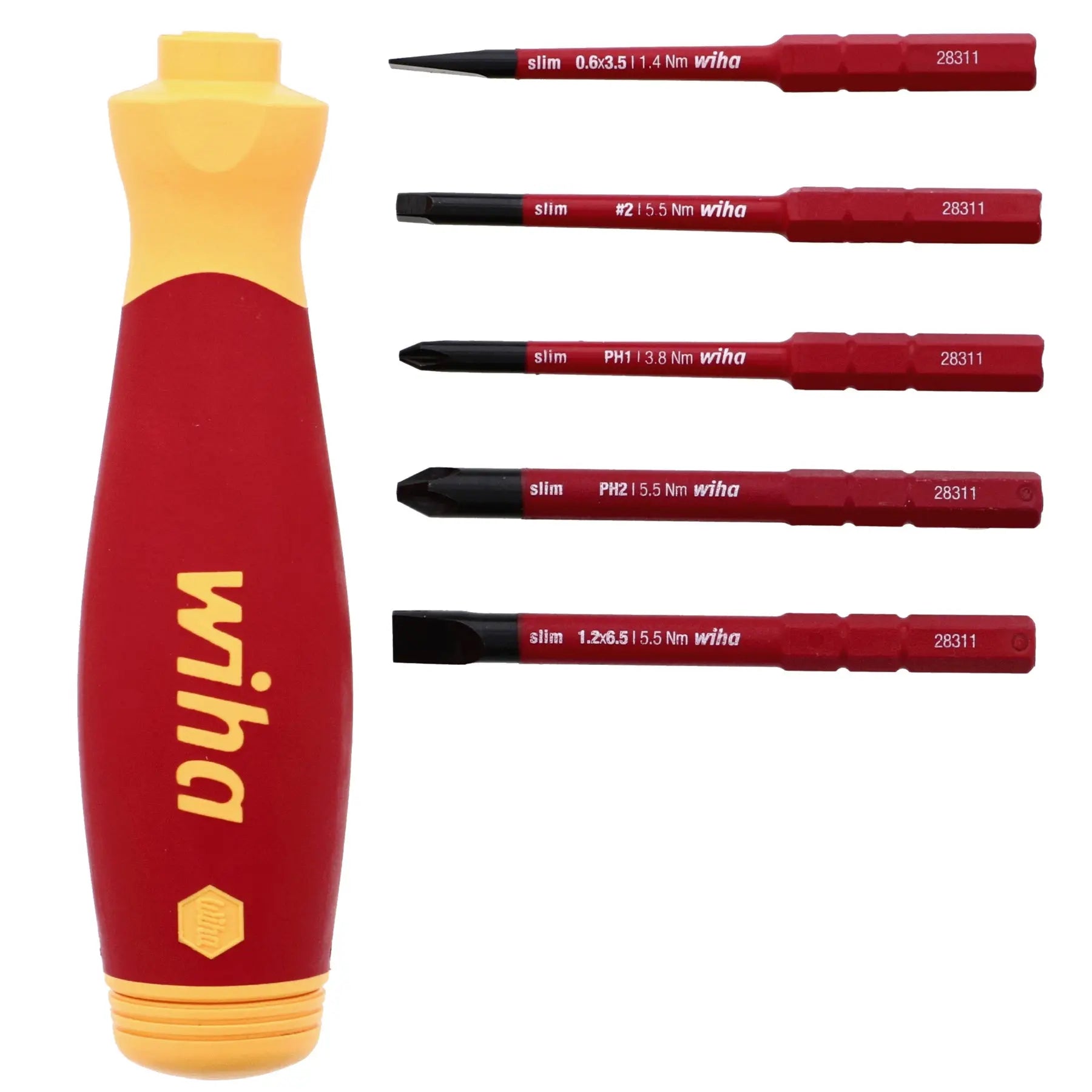 Wiha Set of 6 SlimLine PocketMax Insulated Multi-Driver - WI 28345 Wiha