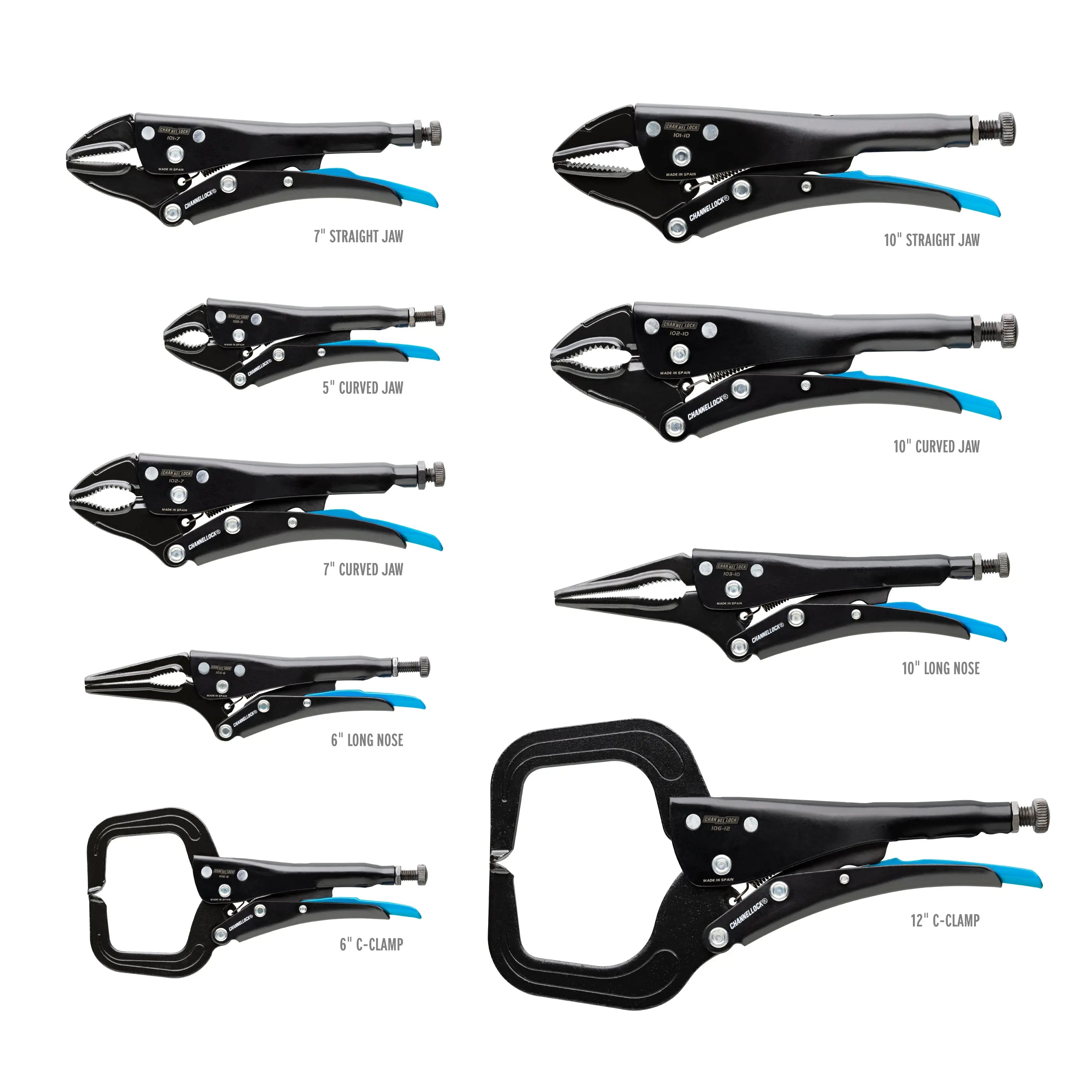 Channellock Set of 9 Locking Plier with Tray - CL PC-L1 Channellock
