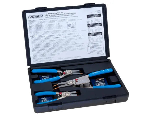 Channellock Set of 3 Convertible Retaining Ring Pliers, 6.5, 8, 10 in - CL RT-3 Channellock