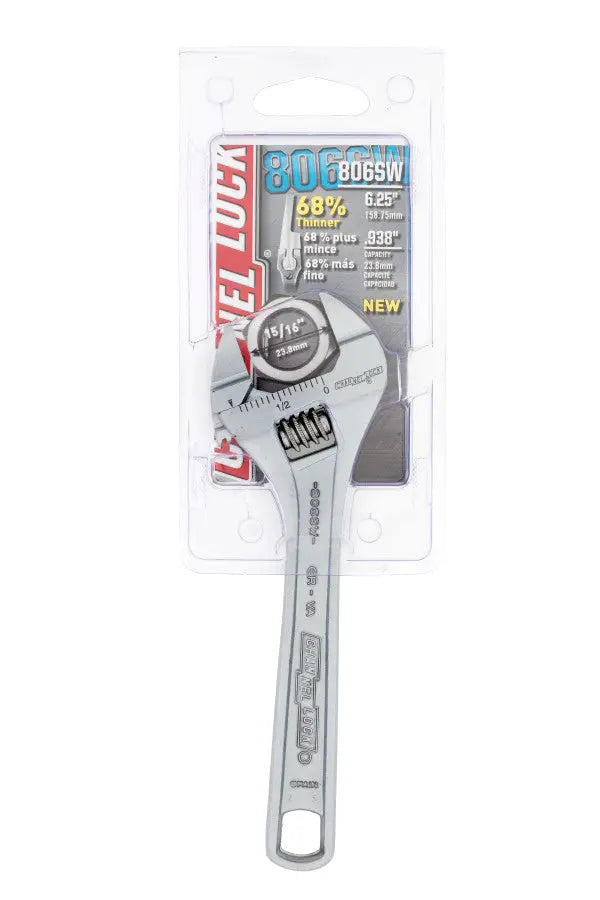 Channellock Precision Extra Slim Jaw Chrome Adjustable Wrench, 6.38 in - CL 806SW Adjustable Wrench Channellock