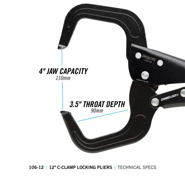 Channellock C-Clamp Locking Plier, 11.23 in - CL 106-12 Channellock