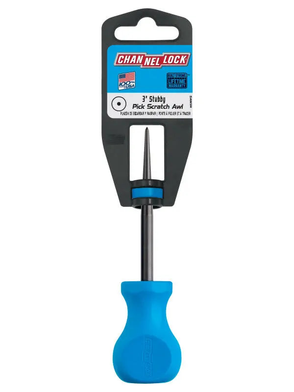 Channellock Professional Pick Scratch Awl, Stubby x 3 in - CL SAW3H Channellock