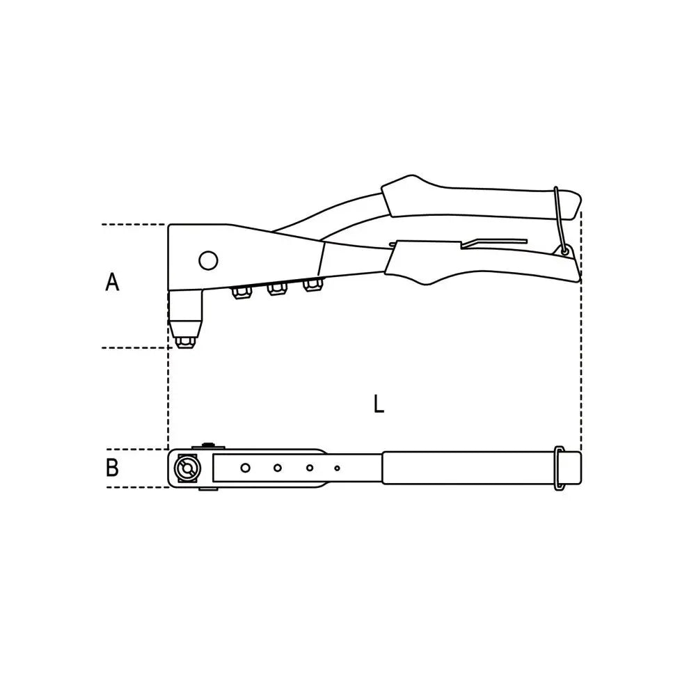 Beta Tools (Article# 1741B) Riveting Plier Supplied with 4 Interchangeable Nozzles - BT 17410000 Beta Tools