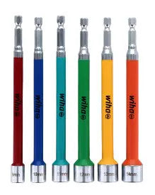 WIHA 6 PIECE COLOR CODED MAGNETIC NUT SETTER METRIC SET 70487 Wiha
