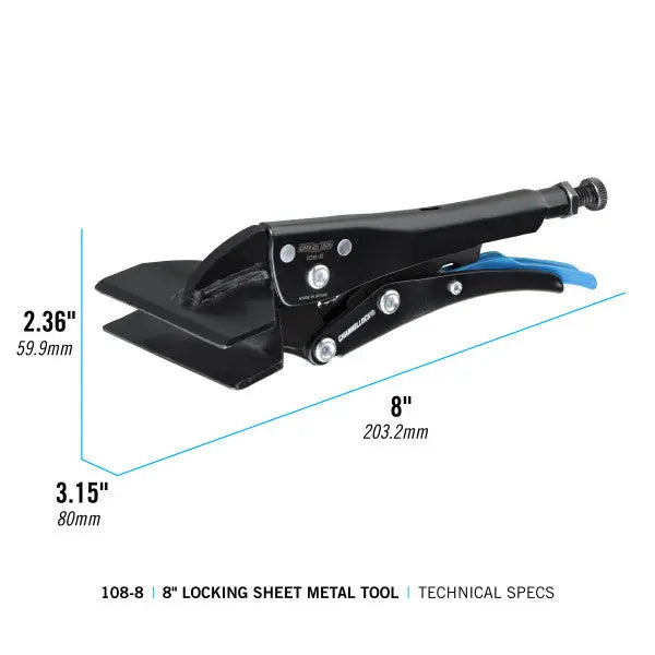Channellock Sheet Metal Locking Plier, 7.95 in - CL 108-8 Channellock