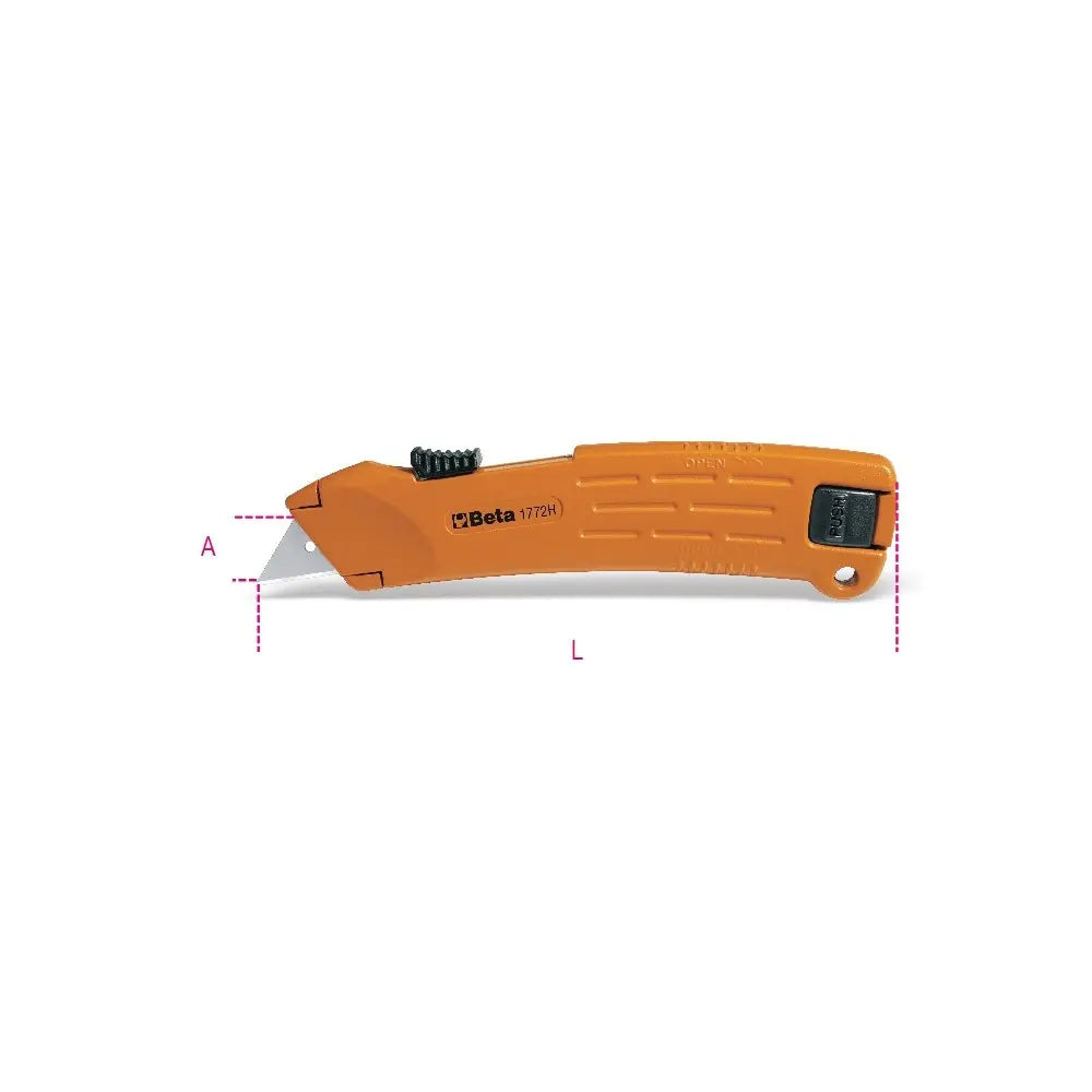 Beta Tools (Article# 1772H) Safety Utility Knife with 2 Retractable Blades - BT 17720029 Beta Tools